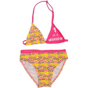 Minions bikini maat 98-104 roze / geel