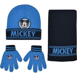 Disney Winterset Mickey Junior Acryl Blauw 3-delig One-size