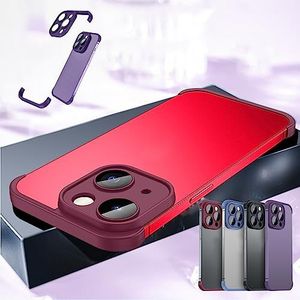 Luxury Corner Edge Pad Lens Protector for IPhone Series, Luxury Corner Pad Soft Silicone Edge Protective Case with Camera Lens Protector for IPhone 14 13 12 Pro Max (for iphone 14,Red)