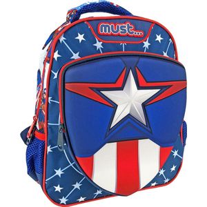 Marvel Avengers Rugzak, Captain America - 31 x 27 x 10 cm - Polyester - 31x27x10 - Blauw