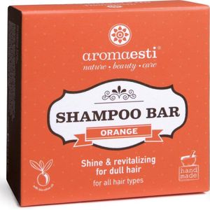 Aromaesti Shampoo Bar Orange - sinaasappel - shampoo bij futloos haar - solid shampoo - vegan - biologisch - diervriendelijk - zero waste - 60 gram