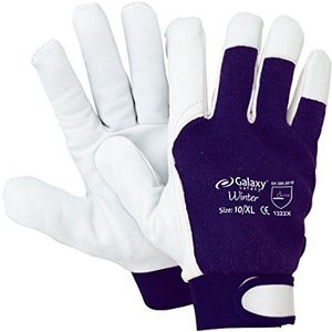 Galaxy Safety - lederen handschoenen met stof en klittenbandsluiting aan de pols Galaxy Winter 255