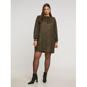 Mat Fashion - Jurk - Dierenprint - Donkergroen Zwart Bruin