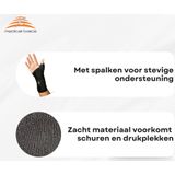 Polsduim brace van Medical Brace - Quervain brace- Carpaaltunnel syndroom brace - Links - Maat XL:  pols omvang 20-22cm