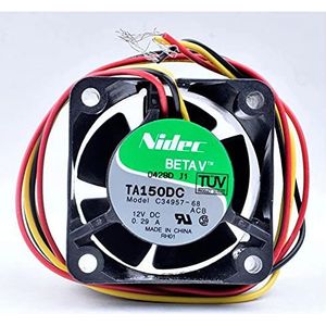 TA150DC C34957-68 40x40x28mm DC12V 0.29A 3-Line Dual Ball Bearing Server Inverter Axial Cooling Fan