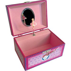 hombrima Muziek Sieraden Doos Cadeauset met Halsketting Armband, Muzikale Sieraden Opbergdoos met Draaiende Ballerina voor Kinderen Meisjes Dochters