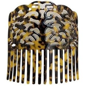 Vintage Hoge Haarkammen Kleurrijke Acetaat Haaraccessoires Faux Schildpad Haarspeldjes Vrouwen sieraden cadeau (Color : Tortoise brown_One size)