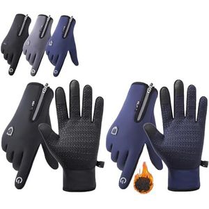 Dazzlesport outdoor sports gloves,DazzleSport Gloves,Outdoor Sports Gloves Short Plus Velvet Windproof Waterproof (Large,Black+Blue)