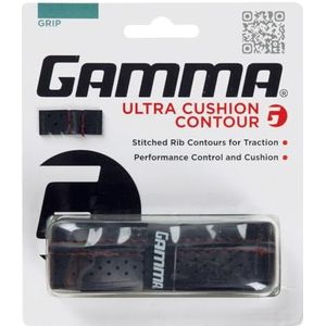 Gamma Sports Ultra Cushion vervangende grips voor tennisrackets - geprofileerd of gestructureerd, uniseks, AHTNC10, zwart, 117,6 cm