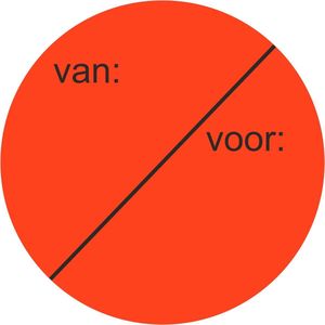 Van-Voor Stickers - Sluitzegels - Etiketten - Fluor Rood - O35 mm - Rol van 500 stuks - Promotie - Acties