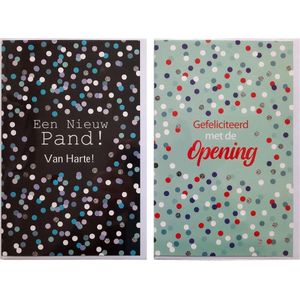 2 Wenskaarten - Opening + Een nieuw Pand – 12 x 17 cm