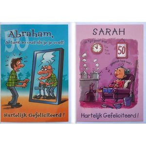 2 Wenskaarten - Abraham + Sarah - 12 x 17 cm