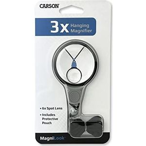 Carson MagniLook hangend vergrootglas met verstelbaar koord, 3-voudige vergroting (LK-10)