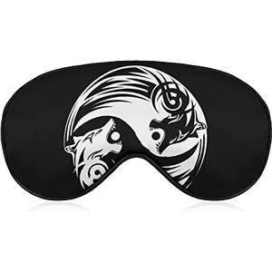 Viking Wolf Slikken Zonneslaap Oogmasker voor Mannen Vrouwen Tieners Kinderen, Nachtslaap Oogschaduw Cover & Blinddoek, Blokkeer Licht, Zacht Comfort voor Reizen Yoga Nap