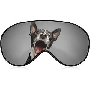 Grappig Opgewonden Bull Terrier Slaap Oogmasker voor Mannen Vrouwen Tieners Kinderen, Nachtslaap Oogschaduw Cover & Blinddoek, Blokkeer Licht, Zacht Comfort voor Reizen Yoga Nap