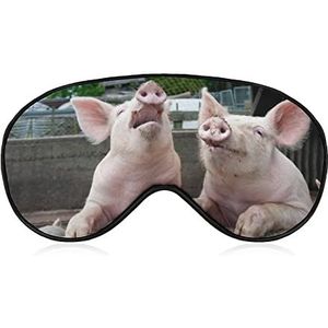 Lachende grappige varkens slaap oogmasker voor mannen vrouwen tieners kinderen, nacht slaap oogschaduw cover & blinddoek, blok uit licht, zacht comfort voor reizen yoga nep