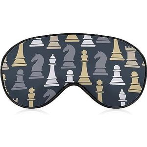 Chess Grappig Slaap Oogmasker voor Mannen Vrouwen Tieners Kinderen, Nachtrust, Oogschaduw Cover & Blinddoek, Blokkeer Licht, Zacht Comfort voor Reizen Yoga Nap