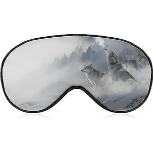 Wild Wolf on Cliff Sneeuw Slaap Oogmasker voor Mannen Vrouwen Tieners Kinderen, Nachtslaap Oogschaduw Cover Comfort voor Reizen Yoga Nap