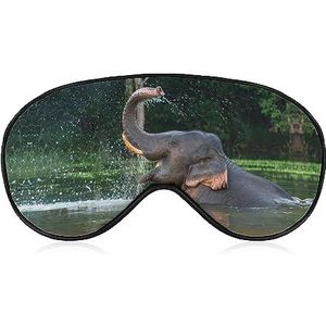 Olifant houdt van baden slaap oogmasker voor mannen vrouwen tieners kinderen, nachtrust oogschaduw cover comfort voor reizen yoga dutje