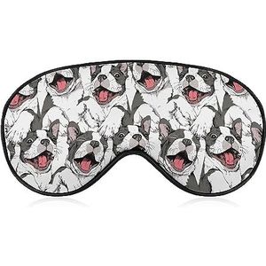 Boston Terrier Franse Bulldog Slaap Oogmasker voor Mannen Vrouwen Tieners Kinderen, Nachtslaap Oogschaduw Cover Comfort voor Reizen Yoga Nap