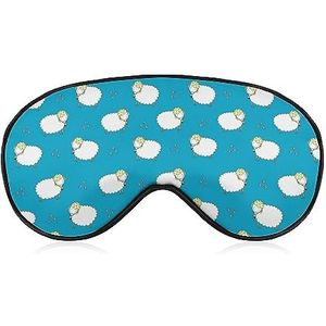 Leuke Schapen Schattig Dier Slaap Oogmasker voor Mannen Vrouwen Tieners Kinderen, Nachtslaap Oogschaduw Cover Comfort voor Reizen Yoga Nap