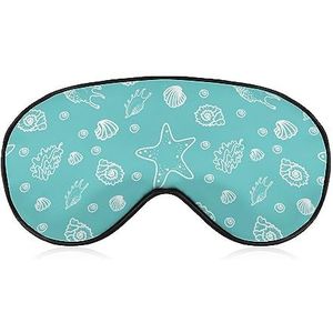Zeeschelpen Zeester Slaap Oogmasker voor Mannen Vrouwen Tieners Kinderen, Nachtslaap Oogschaduw Cover Comfort voor Reizen Yoga Nap