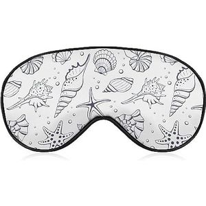 Marine Sea Zeester Schelpen Slaap Oogmasker voor Mannen Vrouwen Tieners Kinderen, Nachtslaap Oogschaduw Cover Comfort voor Reizen Yoga Nap