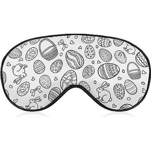 Hand Getrokken Paashaas Eieren Slaap Oogmasker voor Mannen Vrouwen Tieners Kinderen, Nachtslaap Oogschaduw Cover Comfort voor Reizen Yoga Nap