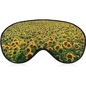 Zonnebloemen op de bergen bloeiend slaap oogmasker voor mannen vrouwen tieners kinderen, nachtrust oogschaduw cover comfort voor reizen yoga dutje