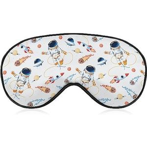 Astronaut in Outer Space Galaxy Slaap Oogmasker voor Mannen Vrouwen Tieners Kinderen, Nachtslaap Oogschaduw Cover Comfort voor Reizen Yoga Nap