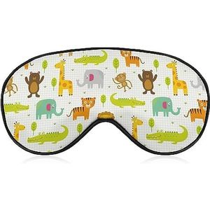 Dier in de dierentuin slaap oogmasker voor mannen vrouwen tieners kinderen, nacht slaap oogschaduw cover comfort voor reizen yoga dutje