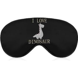 I Love Dinosaurus Grijs Roze Slaap Oogmasker voor Mannen Vrouwen Tieners Kinderen, Nachtslaap Oogschaduw Cover Comfort voor Reizen Yoga Nap