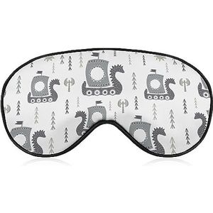 Viking Runen Scandinavische draak boot slaap oogmasker voor mannen vrouwen tieners kinderen nacht slaap oogschaduw cover comfort voor reizen yoga dutje