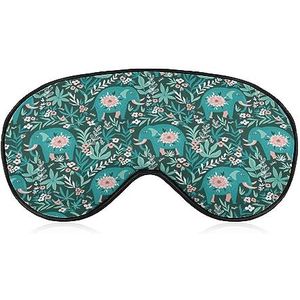 Indische olifanten en bloemen slaapmasker voor mannen vrouwen tieners kinderen, nacht slaap oogschaduw cover comfort voor reizen yoga dutje