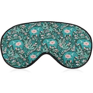 Indische olifanten en bloemen slaapmasker voor mannen vrouwen tieners kinderen, nacht slaap oogschaduw cover comfort voor reizen yoga dutje