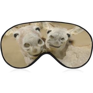 Schattig dier gelukkige ezels slaap oogmasker voor mannen vrouwen tieners kinderen, nacht slaap oogschaduw cover comfort voor reizen yoga dutje
