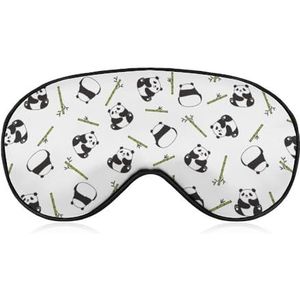 Schattige schattige panda en bamboe slaap oogmasker voor mannen vrouwen tieners kinderen, nacht slaap oogschaduw cover comfort voor reizen yoga dutje