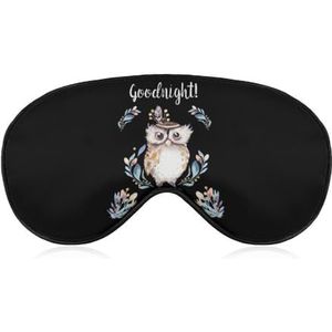 Goodnight schattig kinderachtig uil slaap oogmasker voor mannen vrouwen tieners kinderen, nacht slaap oogschaduw cover comfort voor reizen yoga dutje