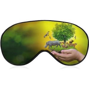 Wildlife Conservation Day Sleep Oogmasker voor Mannen Vrouwen Tieners Kinderen, Nachtslaap Oogschaduw Cover Comfort voor Reizen Yoga Nap