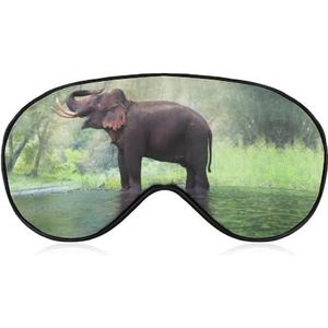 Wild Elephant Forest Sleep Oogmasker voor Mannen Vrouwen Tieners Kinderen, Nachtslaap Oogschaduw Cover Comfort voor Reizen Yoga Nap