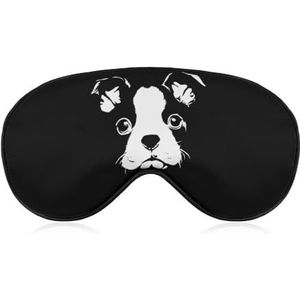 Handgetekende hond Boston Terrier Puppy Slaap Oogmasker voor Mannen Vrouwen Tieners Kinderen, Nachtslaap Oogschaduw Cover Comfort voor Reizen Yoga Nap