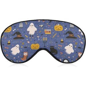 Halloween schattige spookachtige geest pompoen slaap oogmasker voor mannen vrouwen tieners kinderen, nacht slaap oogschaduw cover comfort voor reizen yoga dutje