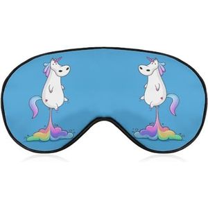 Grappige schattige eenhoorn scheten ooglapje blinddoek, slaap oogmasker voor mannen vrouwen tieners kinderen, nacht slaap oogschaduw cover comfort voor reizen yoga dutje