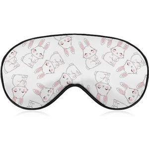 Handgetekend konijntje ooglapje, blinddoek, slaapmasker voor mannen, vrouwen, tieners, kinderen, nachtrust, oogschaduw, bedekking, comfort voor reizen, yoga, dutje