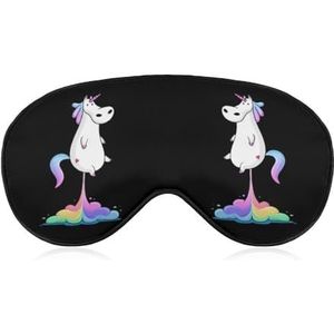 Grappige schattige eenhoorn scheten ooglapje blinddoek, slaap oogmasker voor mannen vrouwen tieners kinderen, nacht slaap oogschaduw cover comfort voor reizen yoga dutje