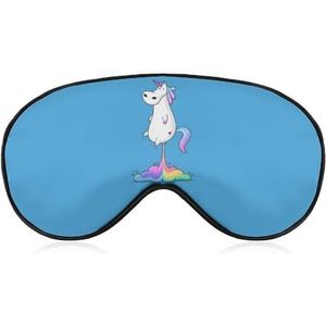 Grappige schattige eenhoorn scheten ooglapje blinddoek, slaap oogmasker voor mannen vrouwen tieners kinderen, nacht slaap oogschaduw cover comfort voor reizen yoga dutje