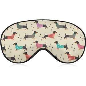 Schattige dieren teckels hond ooglapje blinddoek, slaap oogmasker voor mannen vrouwen tieners kinderen, nacht slaap oogschaduw cover comfort voor reizen yoga dutje