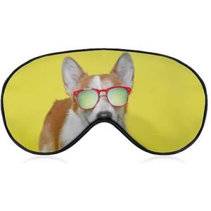 Leuke dieren grappige corgi hond ooglapje blinddoek, slaap oogmasker voor mannen vrouwen tieners kinderen, nacht slaap oogschaduw cover comfort voor reizen yoga dutje