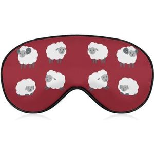 Handgetekende schattige cartoon schapen ooglapje blinddoek, slaap oogmasker voor mannen vrouwen tieners kinderen, nacht slaap oogschaduw cover comfort voor reizen yoga dutje