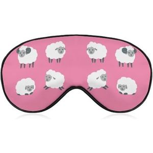Handgetekende schattige cartoon schapen ooglapje blinddoek, slaap oogmasker voor mannen vrouwen tieners kinderen, nacht slaap oogschaduw cover comfort voor reizen yoga dutje